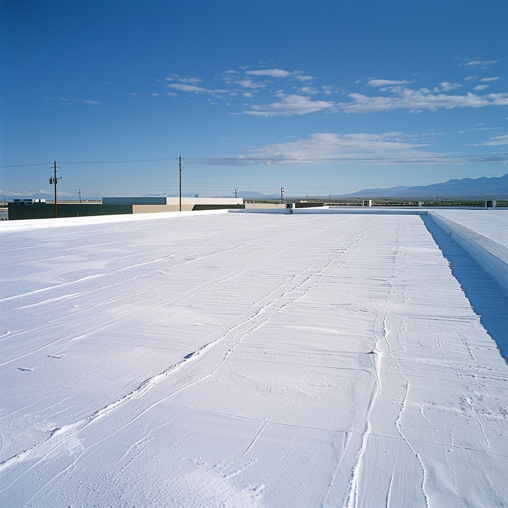 white commercial SPF roof